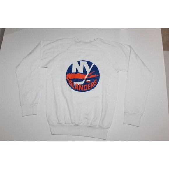 Vintage 70s 80s NY Islanders Sweatshirt "Douglas" White NOS Logo Size S/XS Vtg - Picture 1 of 4